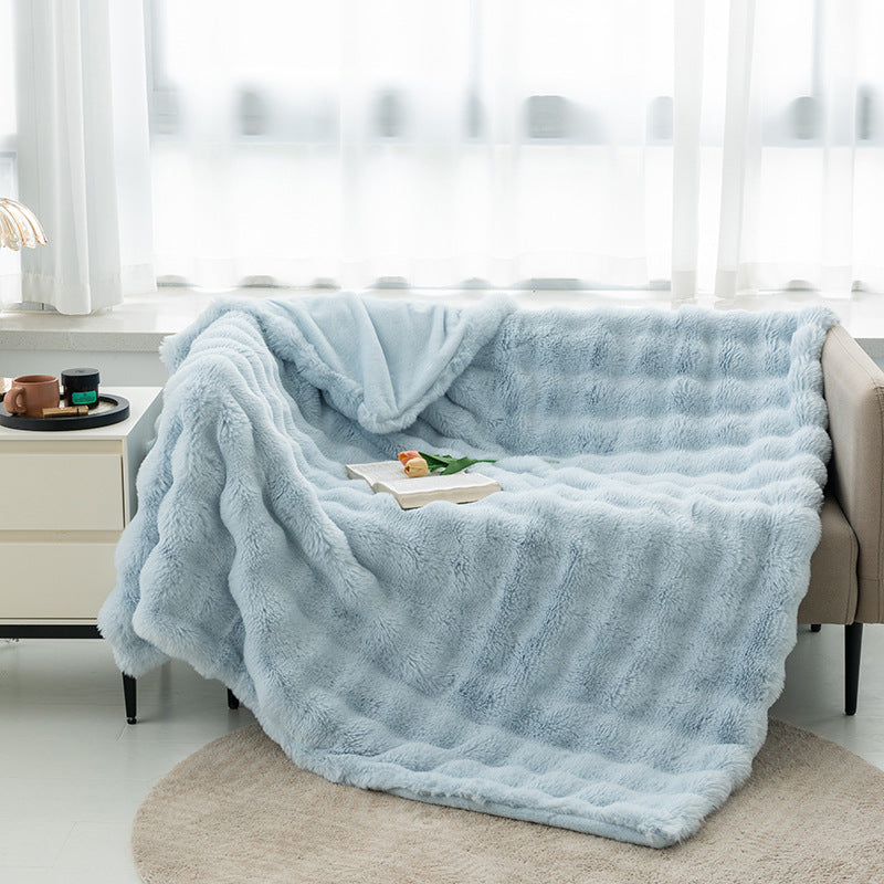 Fluffy Rabbit Fur Blanket