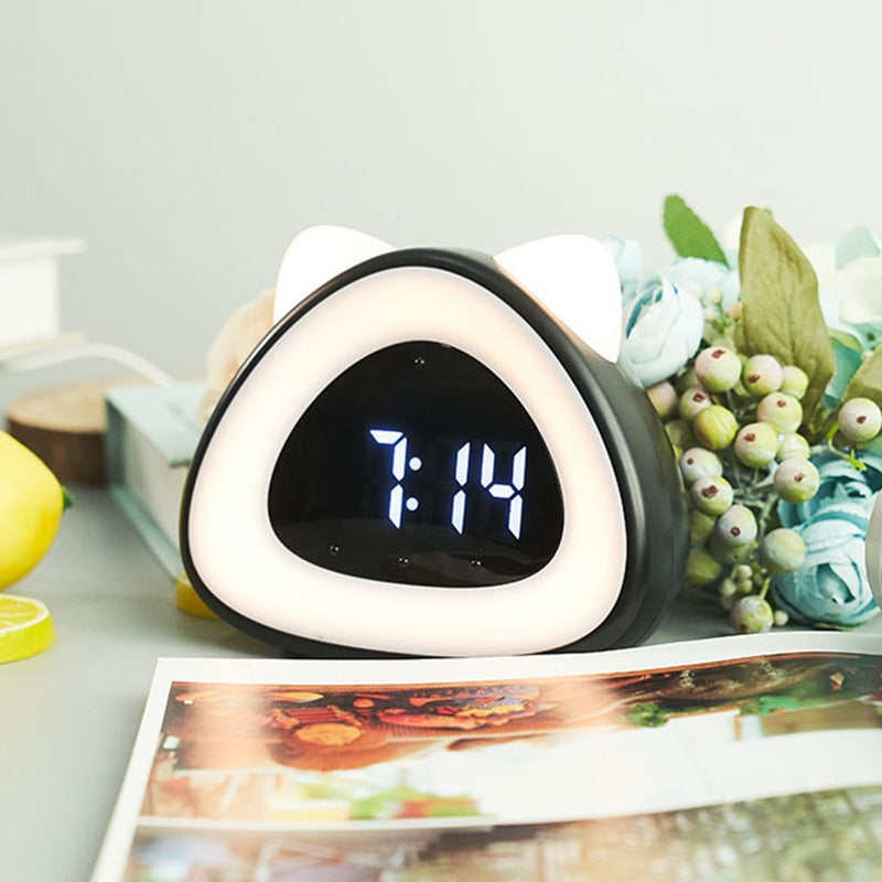 Rechargeable multifunctional creative clock night light