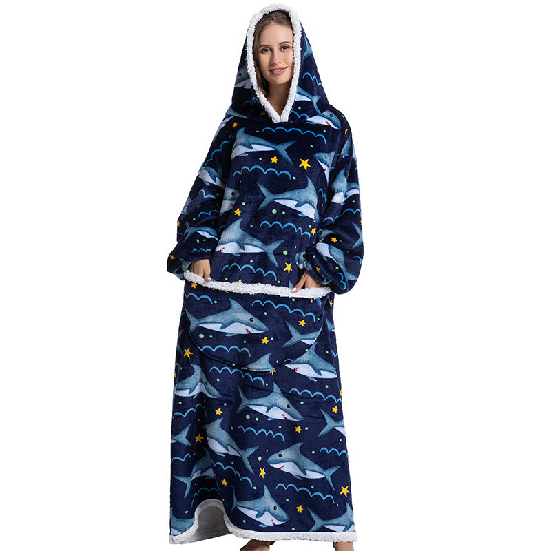 Cartoon Hooded Flannel Pajamas for Winter