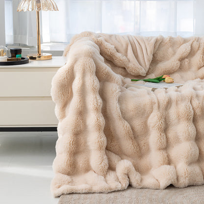 Fluffy Rabbit Fur Blanket