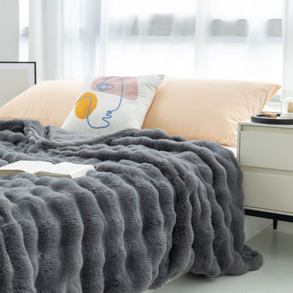 Fluffy Rabbit Fur Blanket