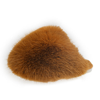 Solid-color fluffy big slippers