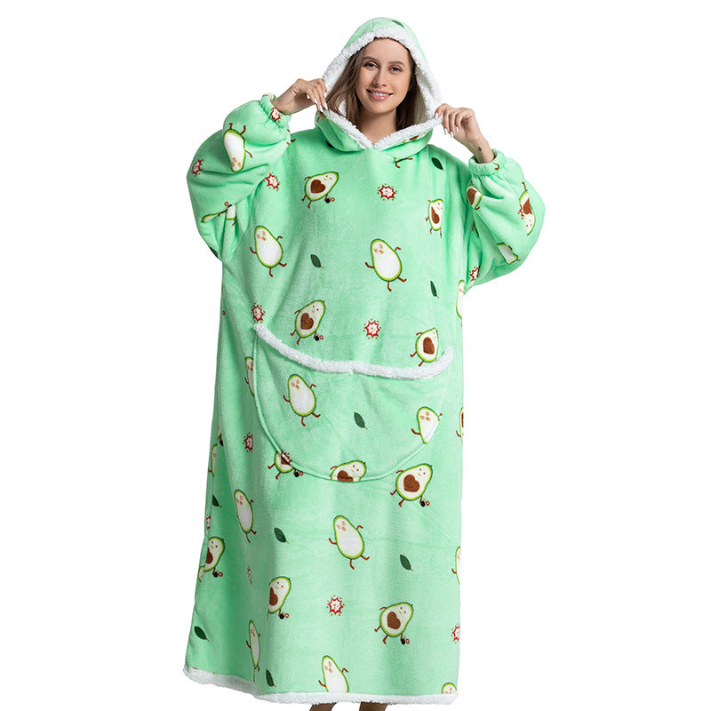 Cartoon Hooded Flannel Pajamas for Winter