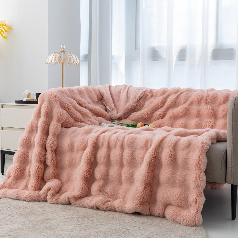 Fluffy Rabbit Fur Blanket