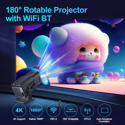 New KaiAqua HY320 Projector Android 11 390ANSI HD 4K Native 1080P Dual Wifi6 BT5.0 Cinema level Portable Projetor HY300 Upgrated