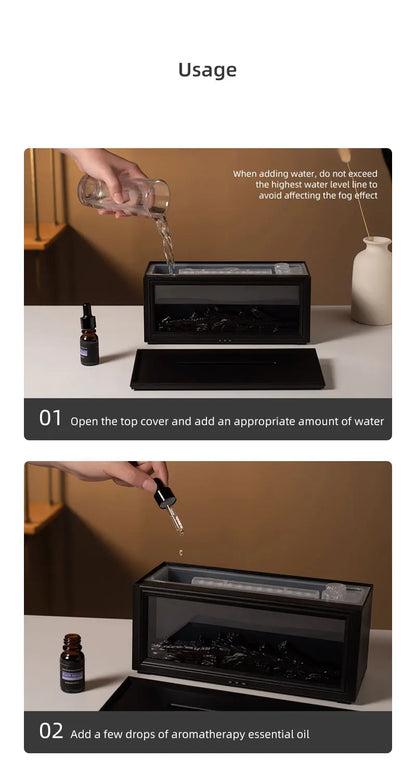 7 colors of essential oil fireplace diffuser mini flame aromatherapy fireplace humidifier aromatherapy oil diffuser