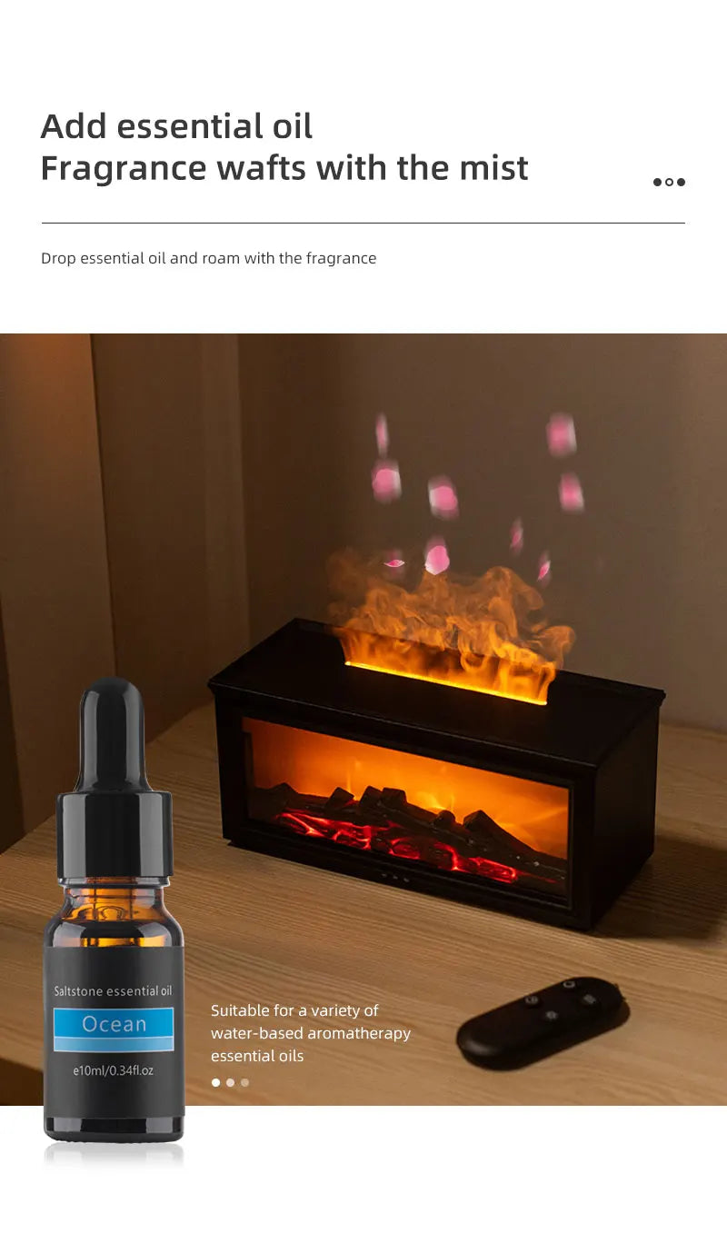 7 colors of essential oil fireplace diffuser mini flame aromatherapy fireplace humidifier aromatherapy oil diffuser