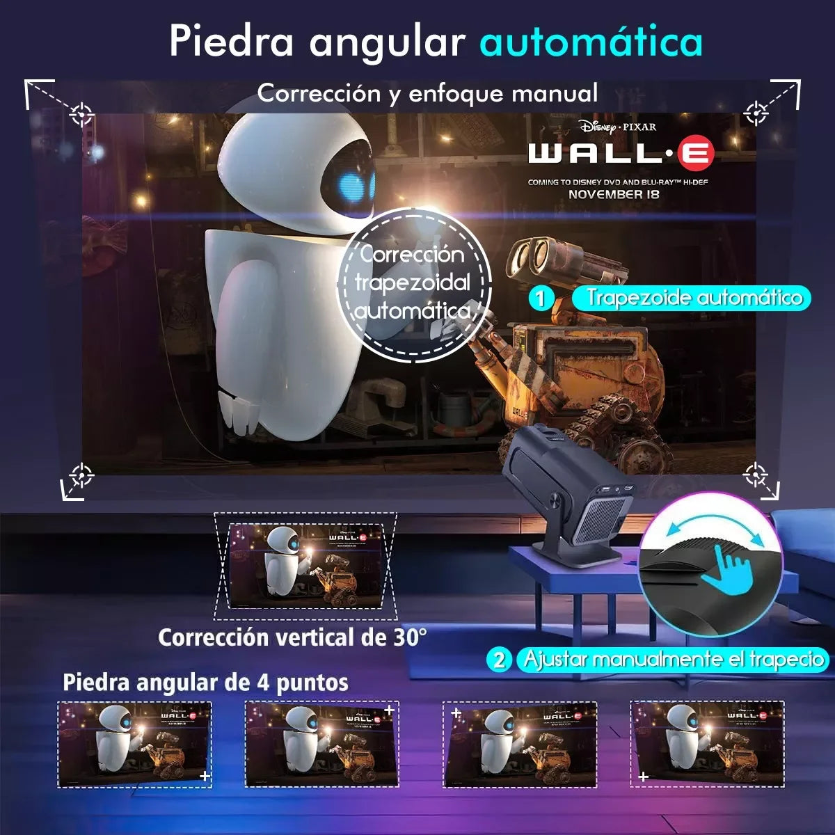 New KaiAqua HY320 Projector Android 11 390ANSI HD 4K Native 1080P Dual Wifi6 BT5.0 Cinema level Portable Projetor HY300 Upgrated