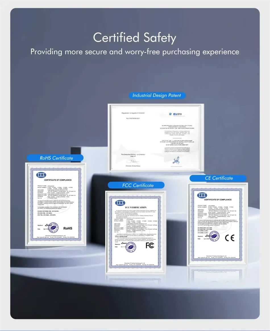 New KaiAqua HY320 Projector Android 11 390ANSI HD 4K Native 1080P Dual Wifi6 BT5.0 Cinema level Portable Projetor HY300 Upgrated