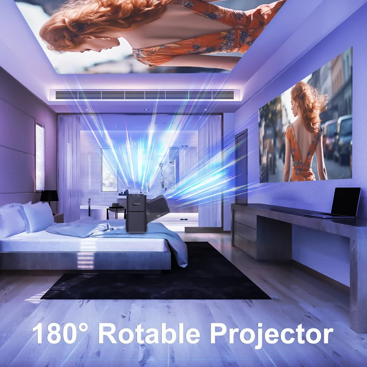 New KaiAqua HY320 Projector Android 11 390ANSI HD 4K Native 1080P Dual Wifi6 BT5.0 Cinema level Portable Projetor HY300 Upgrated