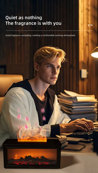 7 colors of essential oil fireplace diffuser mini flame aromatherapy fireplace humidifier aromatherapy oil diffuser