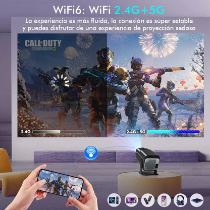 New KaiAqua HY320 Projector Android 11 390ANSI HD 4K Native 1080P Dual Wifi6 BT5.0 Cinema level Portable Projetor HY300 Upgrated