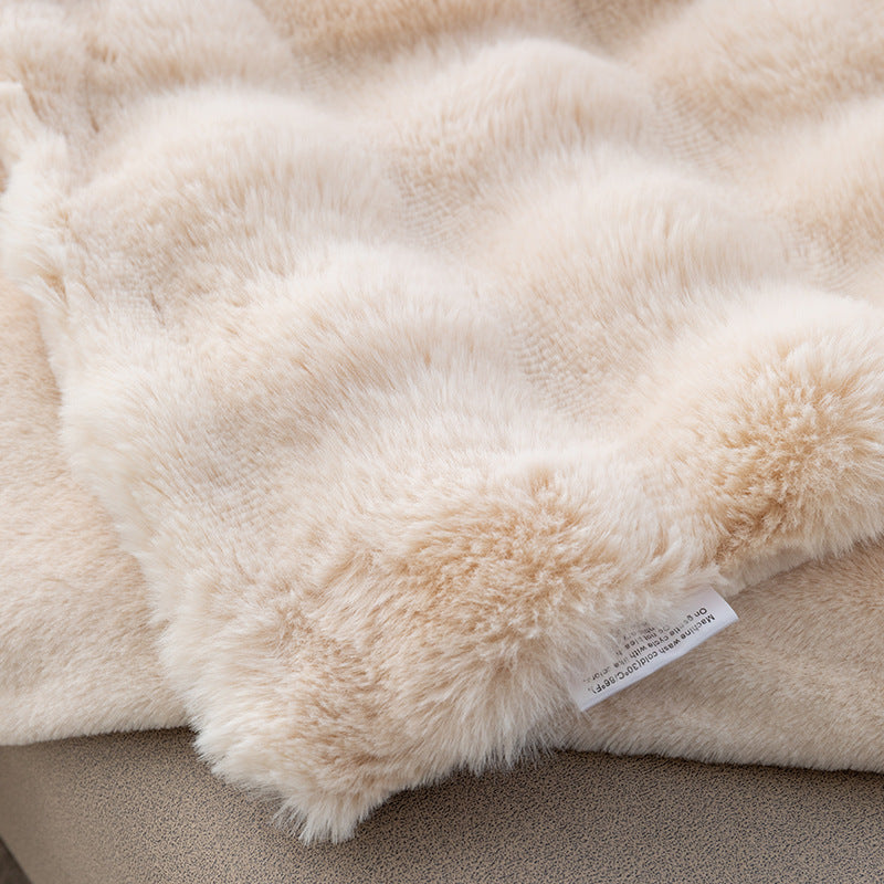 Fluffy Rabbit Fur Blanket