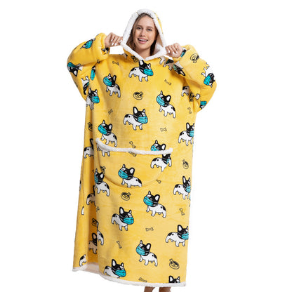 Cartoon Hooded Flannel Pajamas for Winter
