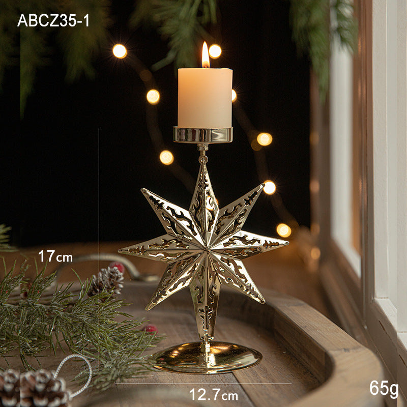 Retro Iron Christmas Candlestick Decorations