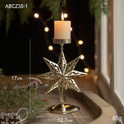 Retro Iron Christmas Candlestick Decorations