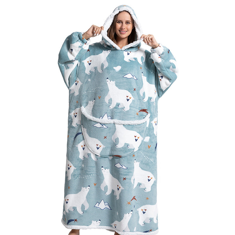 Cartoon Hooded Flannel Pajamas for Winter