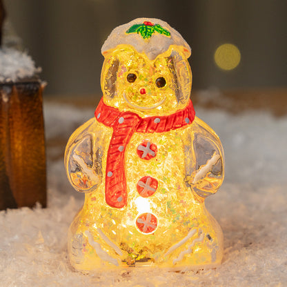 Glowing Christmas Gingerbread Man Snowman Ornament