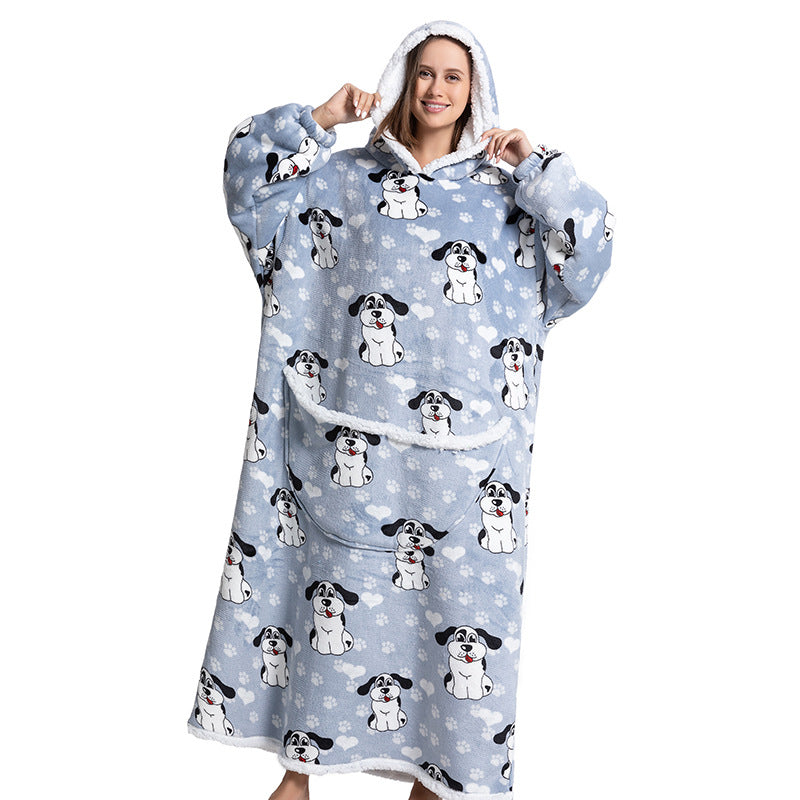 Cartoon Hooded Flannel Pajamas for Winter