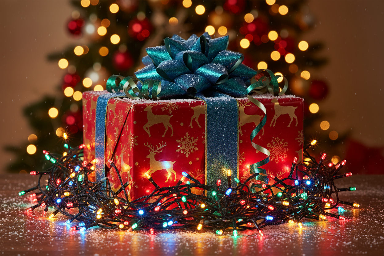 chrsitmas gift box colour light decor 🎉 Instant Festive Cheer