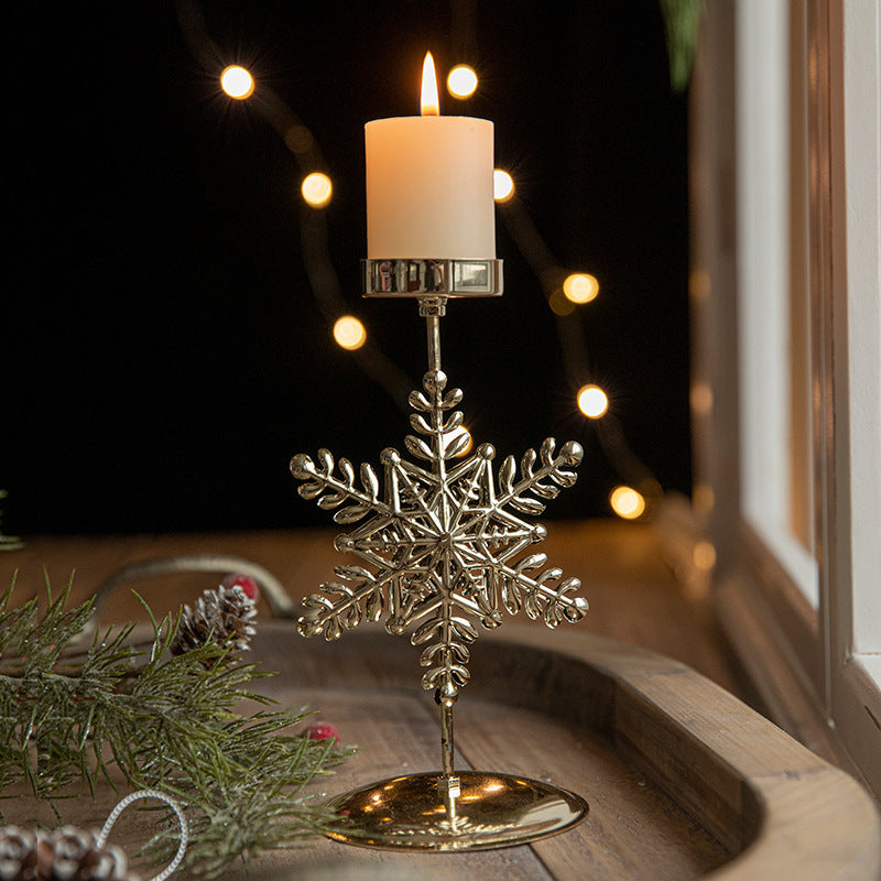 Retro Iron Christmas Candlestick Decorations