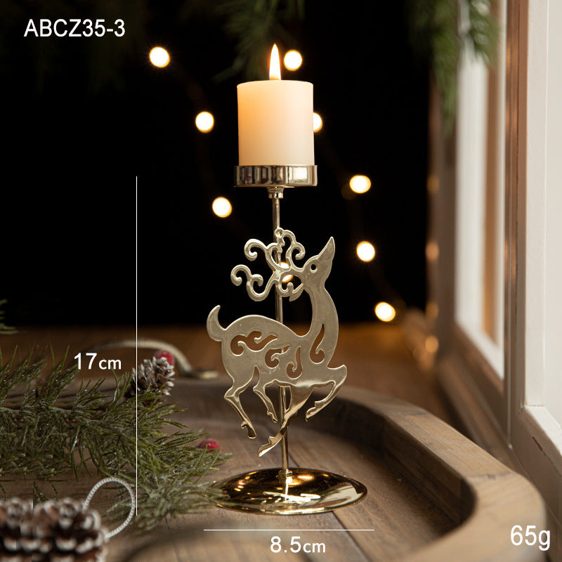 Retro Iron Christmas Candlestick Decorations
