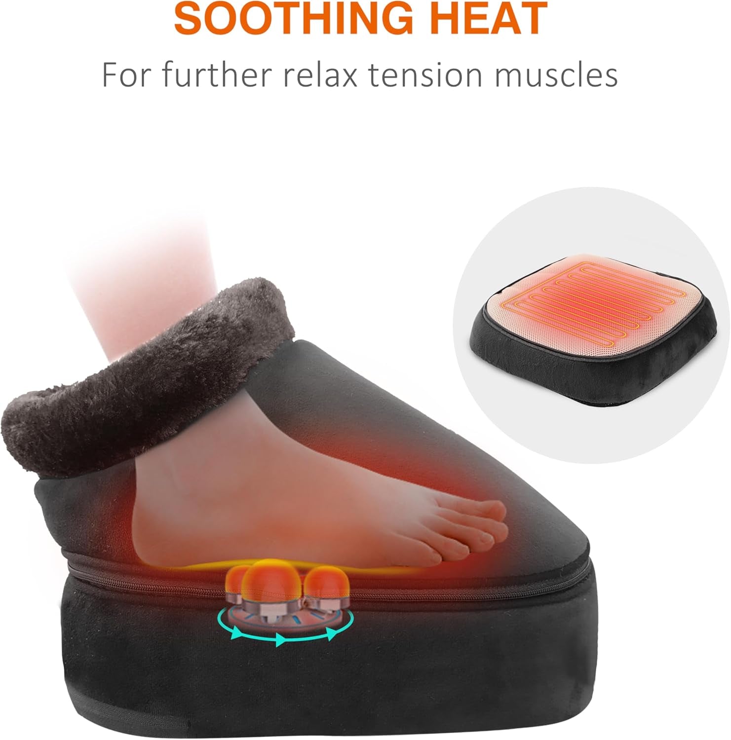 Foot Massager with Heat, Shiatsu Heated Kneading Foot Massager Machine, Electric Foot Massager, Gift for Her & Him, Home and Office Use