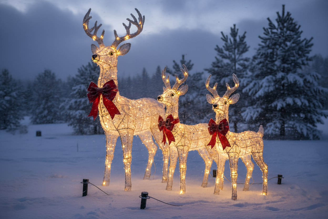 ❄️ Durable & Weather-Resistant FOOWIN 3D Large Lighted Christmas Deer Family Set, 3-Piece 4.8Ft Pre-Lit provide me that the product is durable and weather resistant 