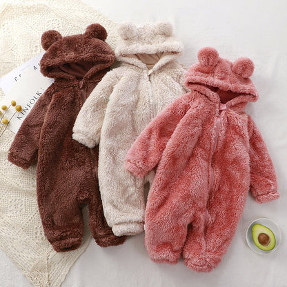 Baby Plush Romper Winter Warm Jumpsuit