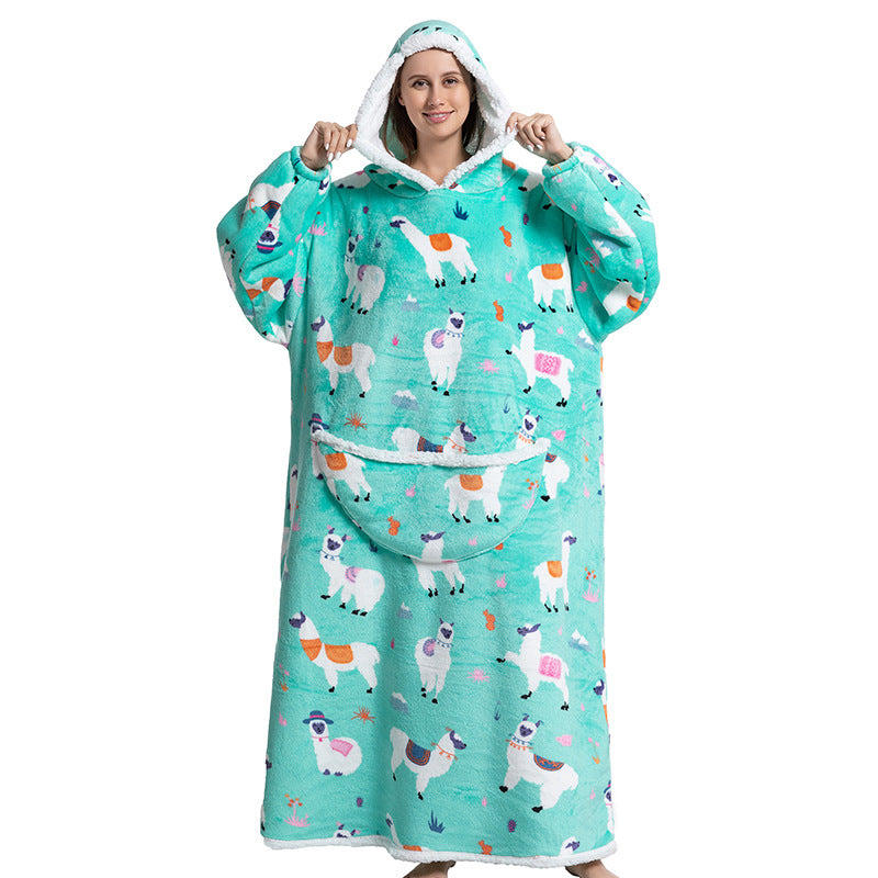 Cartoon Hooded Flannel Pajamas for Winter