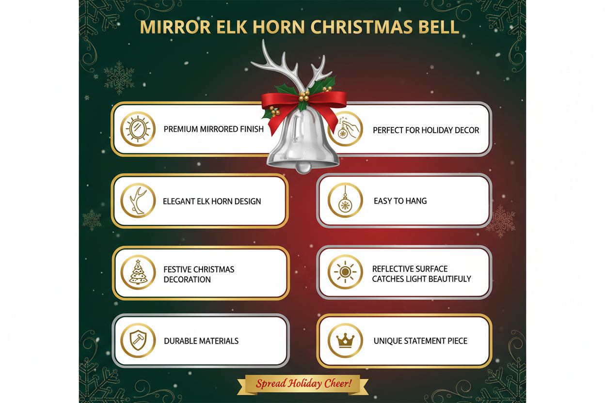 Mirror Elk Horn Christmas Bell provide me product features with the product i sell in online