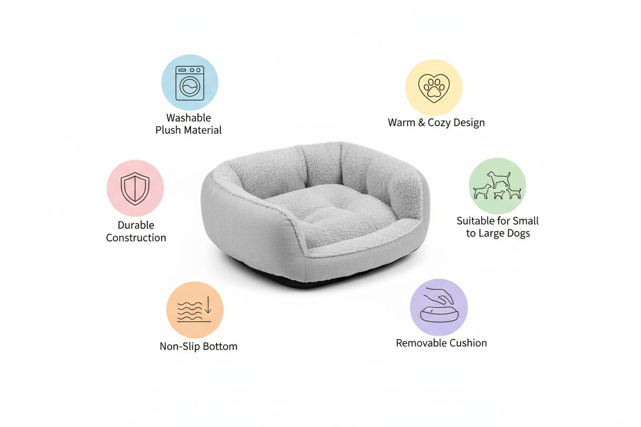 Pet Dog Sofa Beds Warm Accessories Large Dog Bed Mat Pets Kennel Washable.provide me with product features photo 