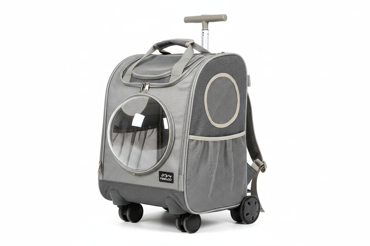 Portable Folding Trolley Pet Backpack with Universal Wheels:provide me image with the excact same product that i sell in online shopify easy mobility