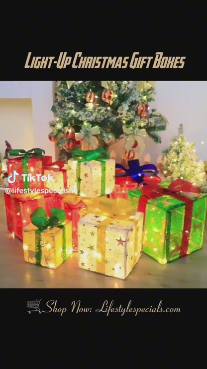 Christmas Gift Box Color Light Decor